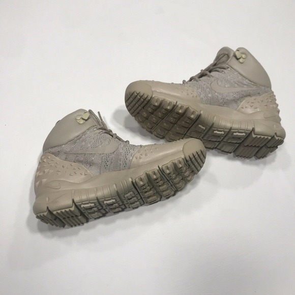 Nike Womens 6 LUPINEK FLYKNIT Boot Sneaker Light Bone Trainers 862512 200 - Picture 6 of 12